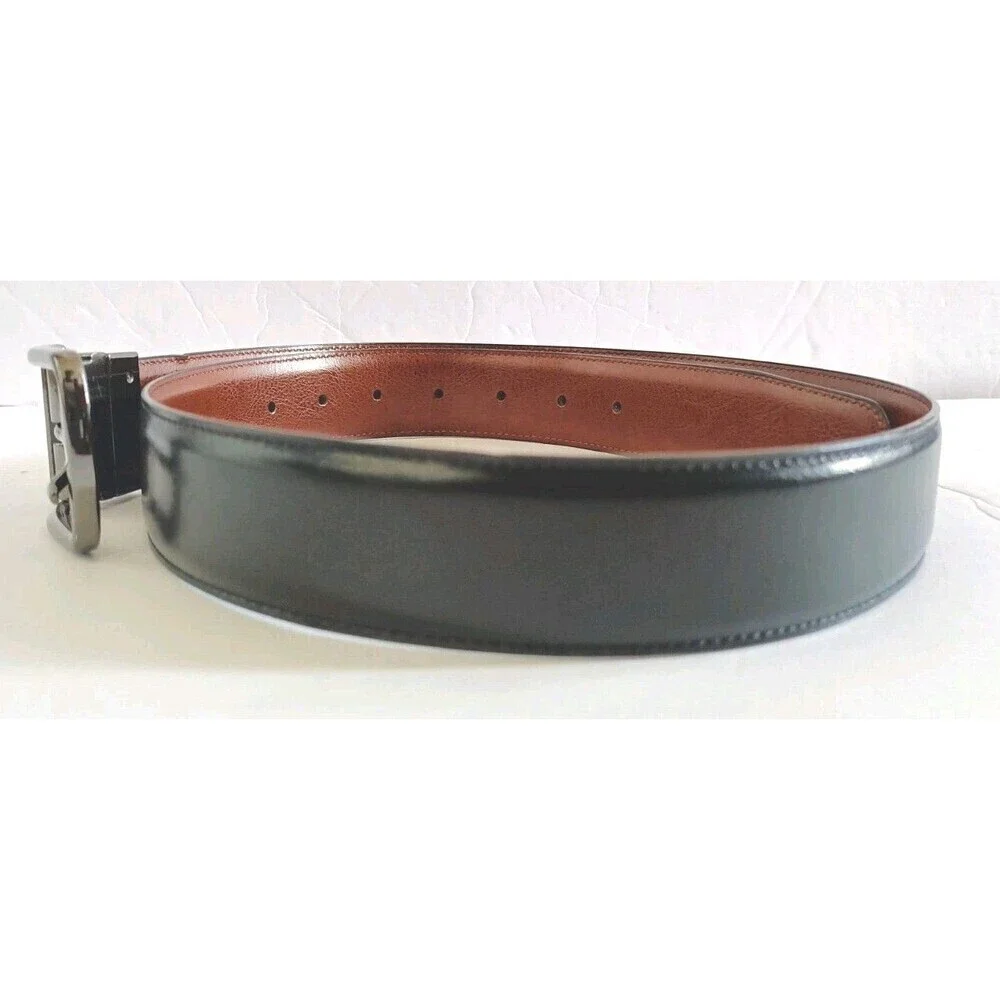 Penguin Mens Bonded Leather Reversible Belt Size 32 Black Brown